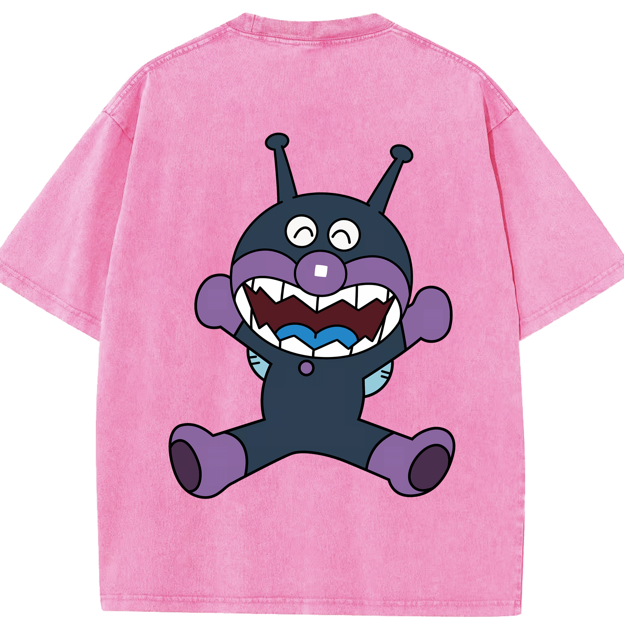 （画像用） アンパンマン Anpanman 綿100% ヴィンテージ風 半袖Tシャツ（背面プリント）